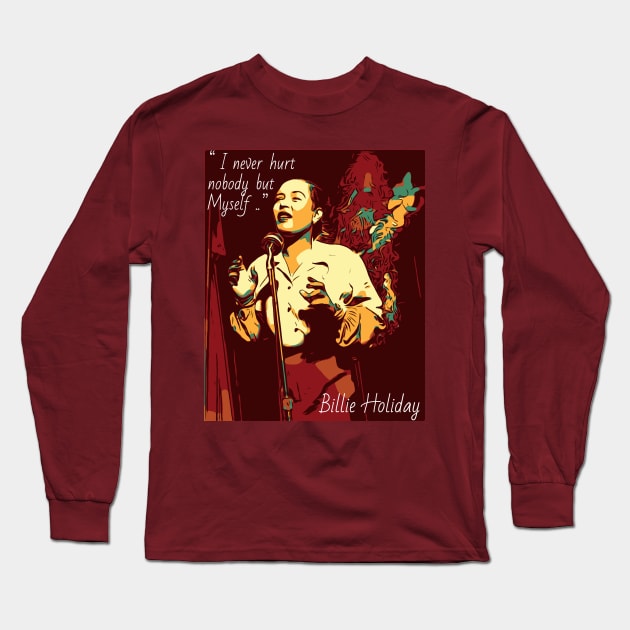 Billie Holiday. Hurt. Long Sleeve T-Shirt by Corry Bros Mouthpieces - Jazz Stuff Shop